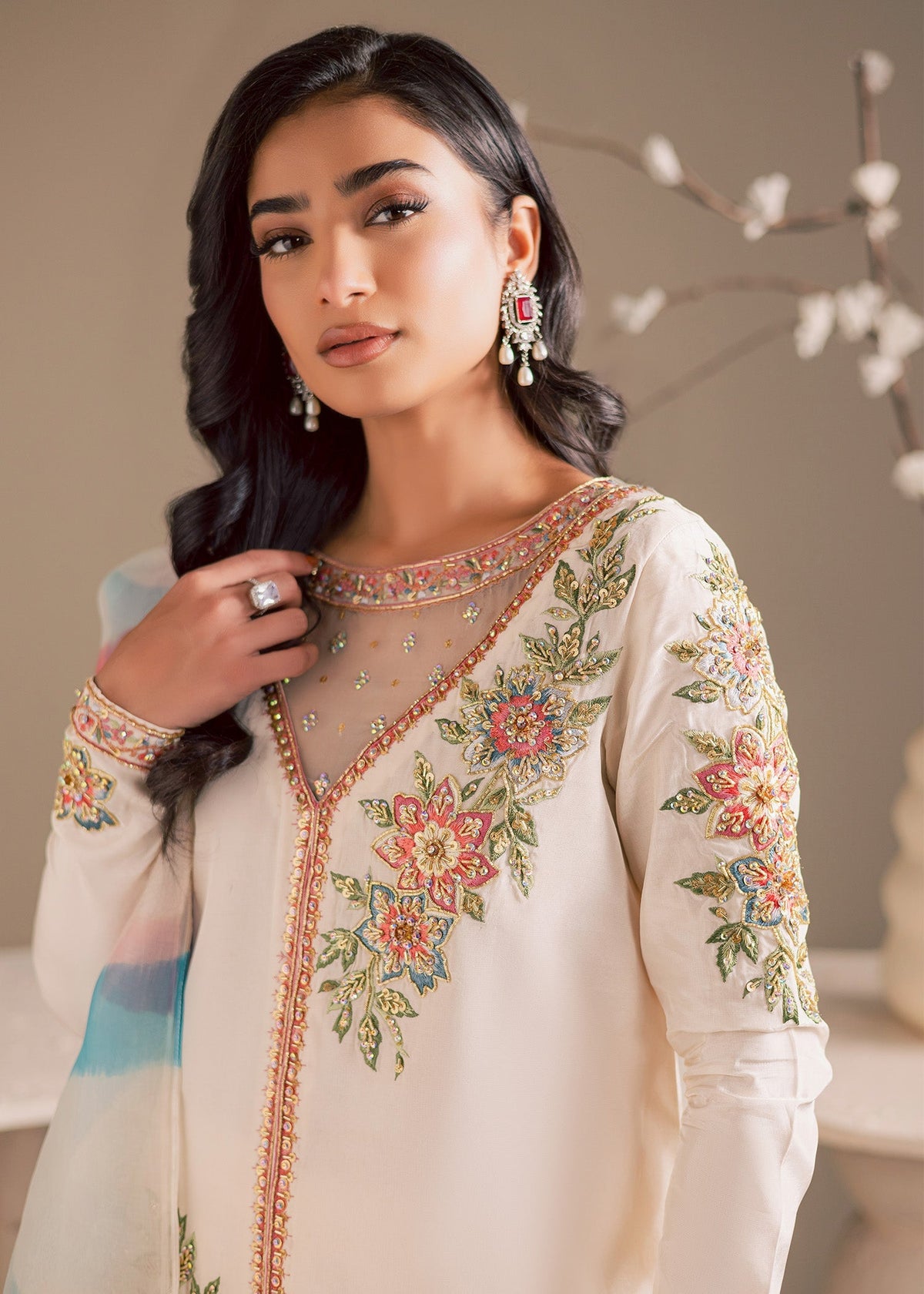 Maria Osama Khan | Noir Bliss Luxury Formals | Pearl Whisper