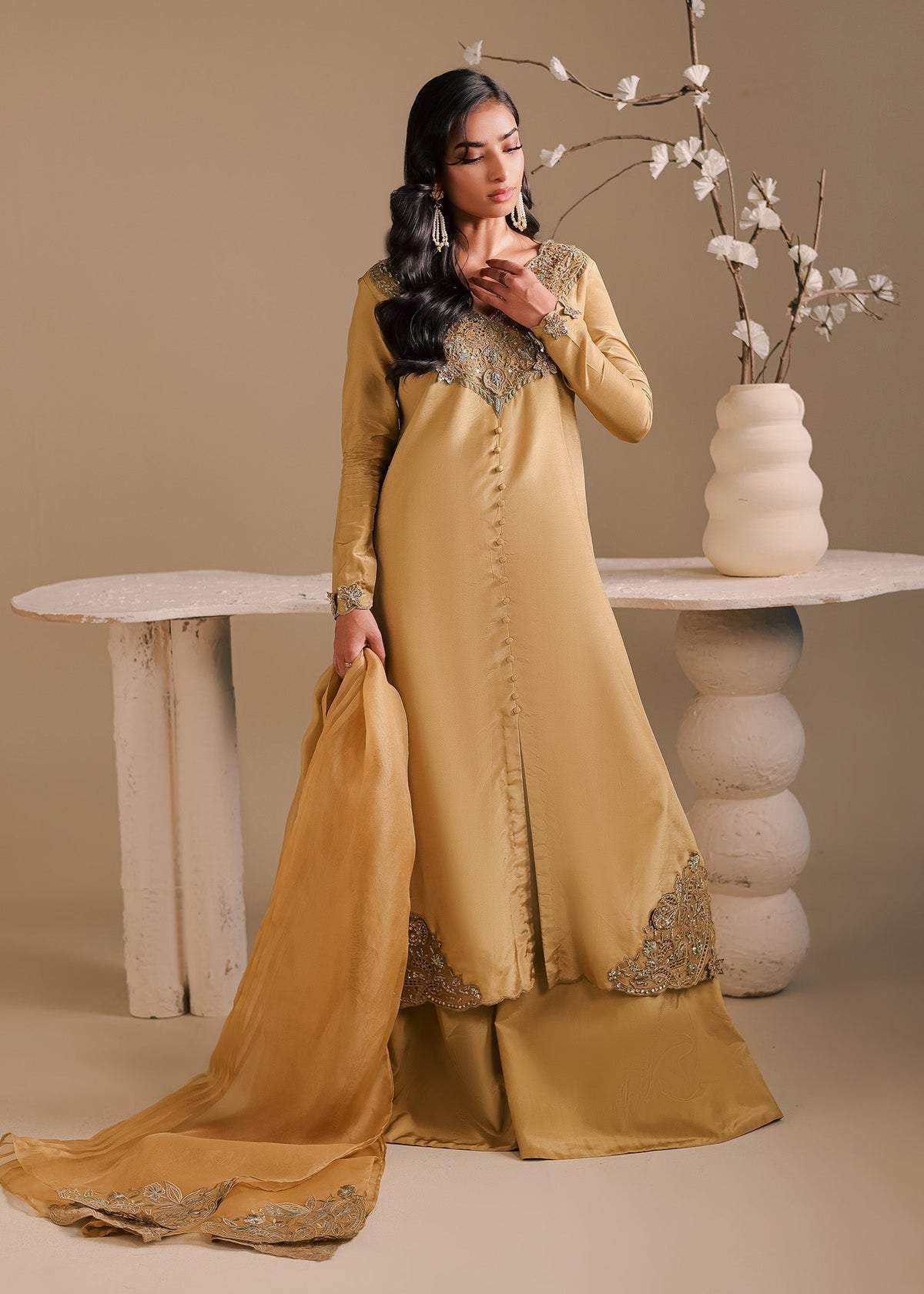 Maria Osama Khan | Noir Bliss Luxury Formals | Golden Ember