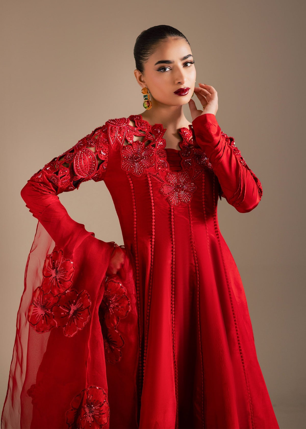 Maria Osama Khan | Noir Bliss Luxury Formals | Scarlet Mirage
