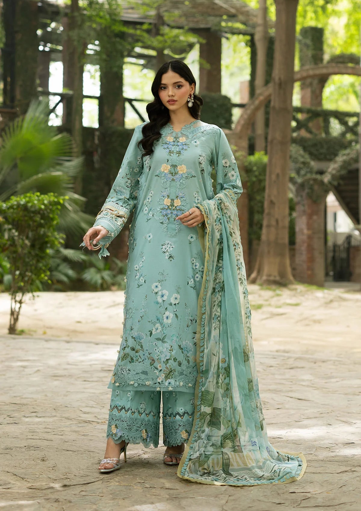 Elaf Premium | Signature Embroidered Lawn with Chiffon Collection 26 | ESG-6B ZARIA
