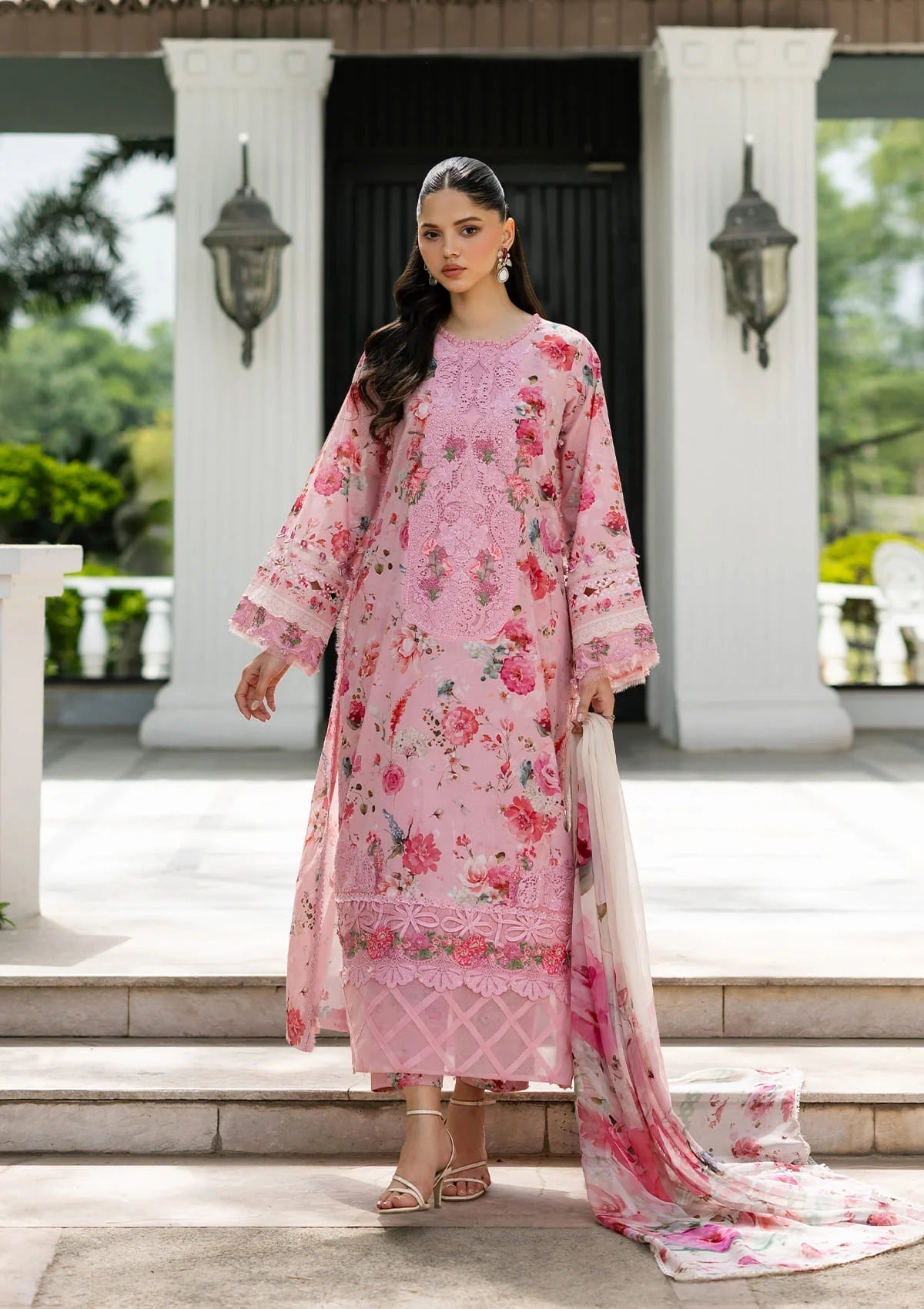 Elaf Premium | Signature Embroidered Lawn with Chiffon Collection 26 | ESG-4B MIRA