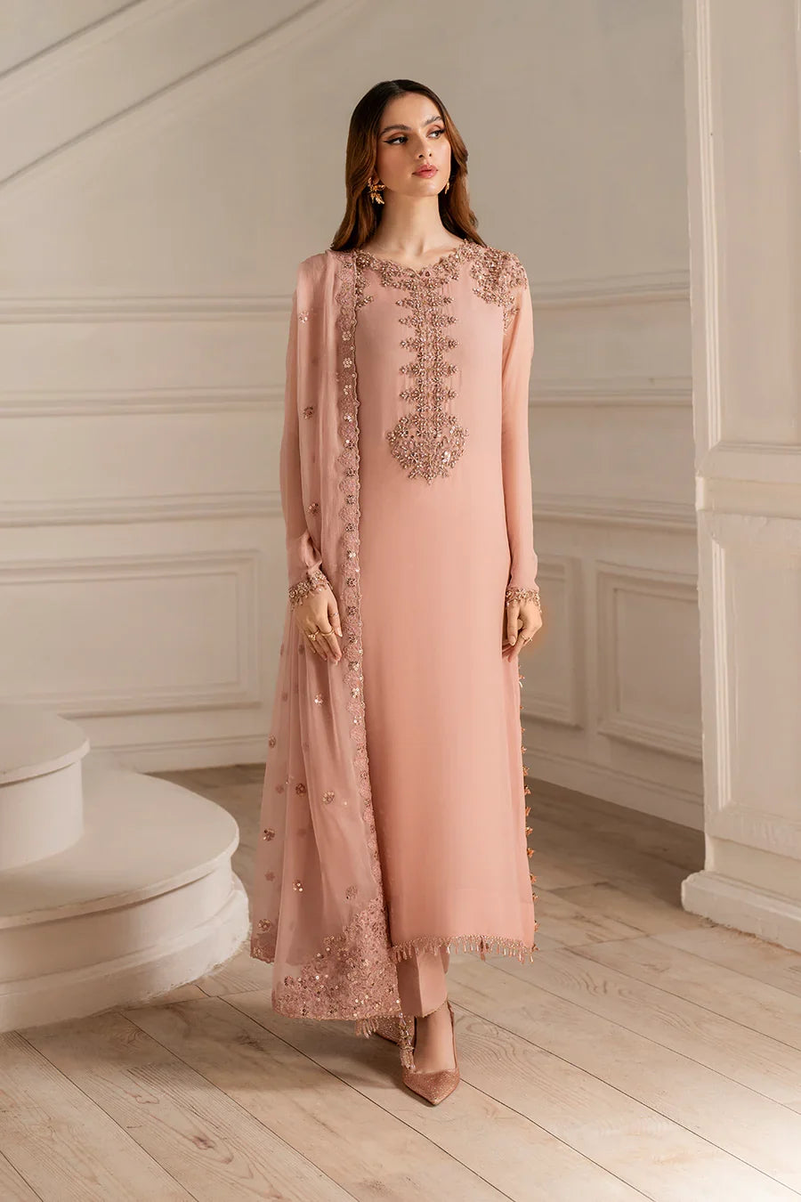 Iznik | Luxury Formals | UE-479 Embroidered Chiffon