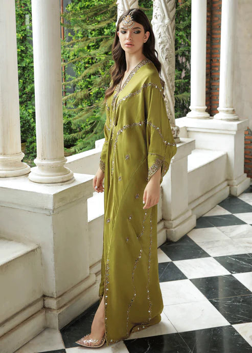 Purple Haze Pret Studio | Apsara Formals | Sheen Green Kaftan
