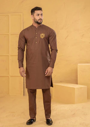 J Pardesi Teak Brown Kurta Pajama