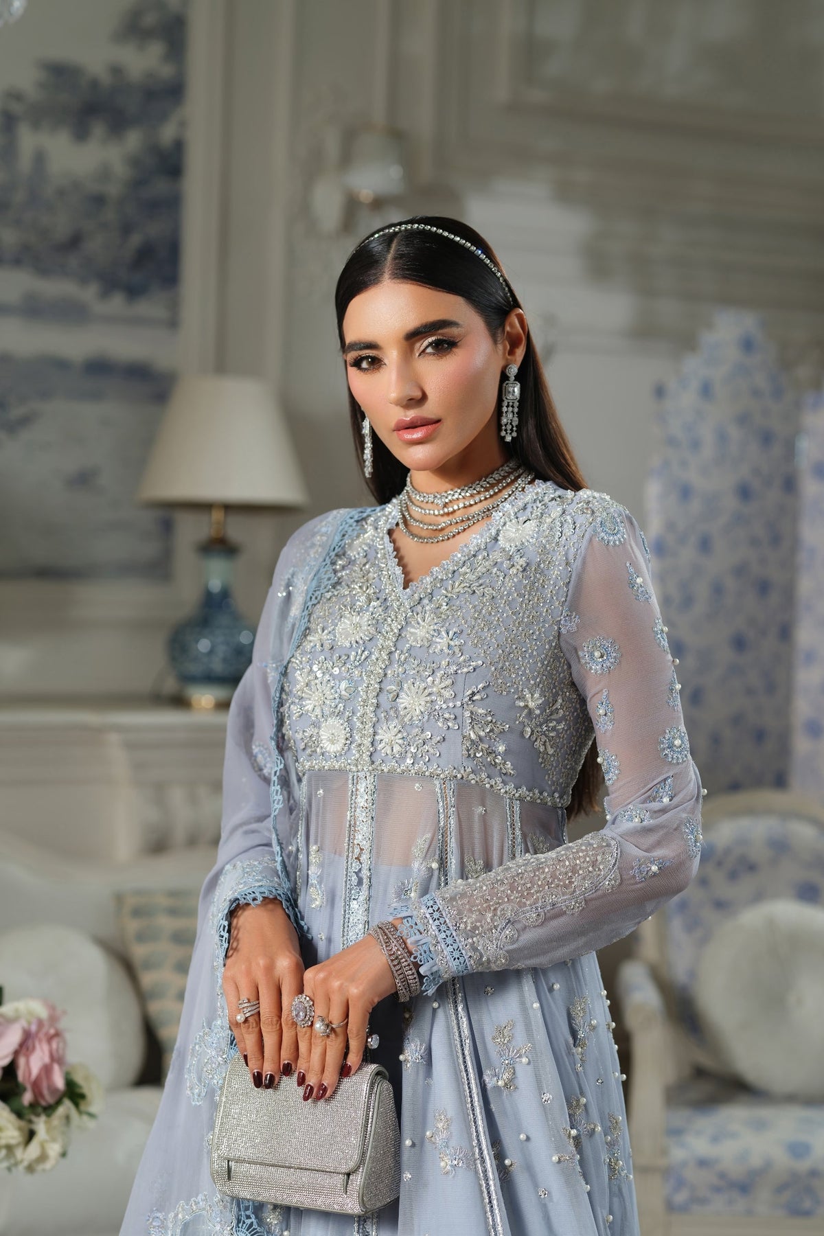 Maryam Hussain | Meer Embroidered Chiffon | Falaq Meer-02