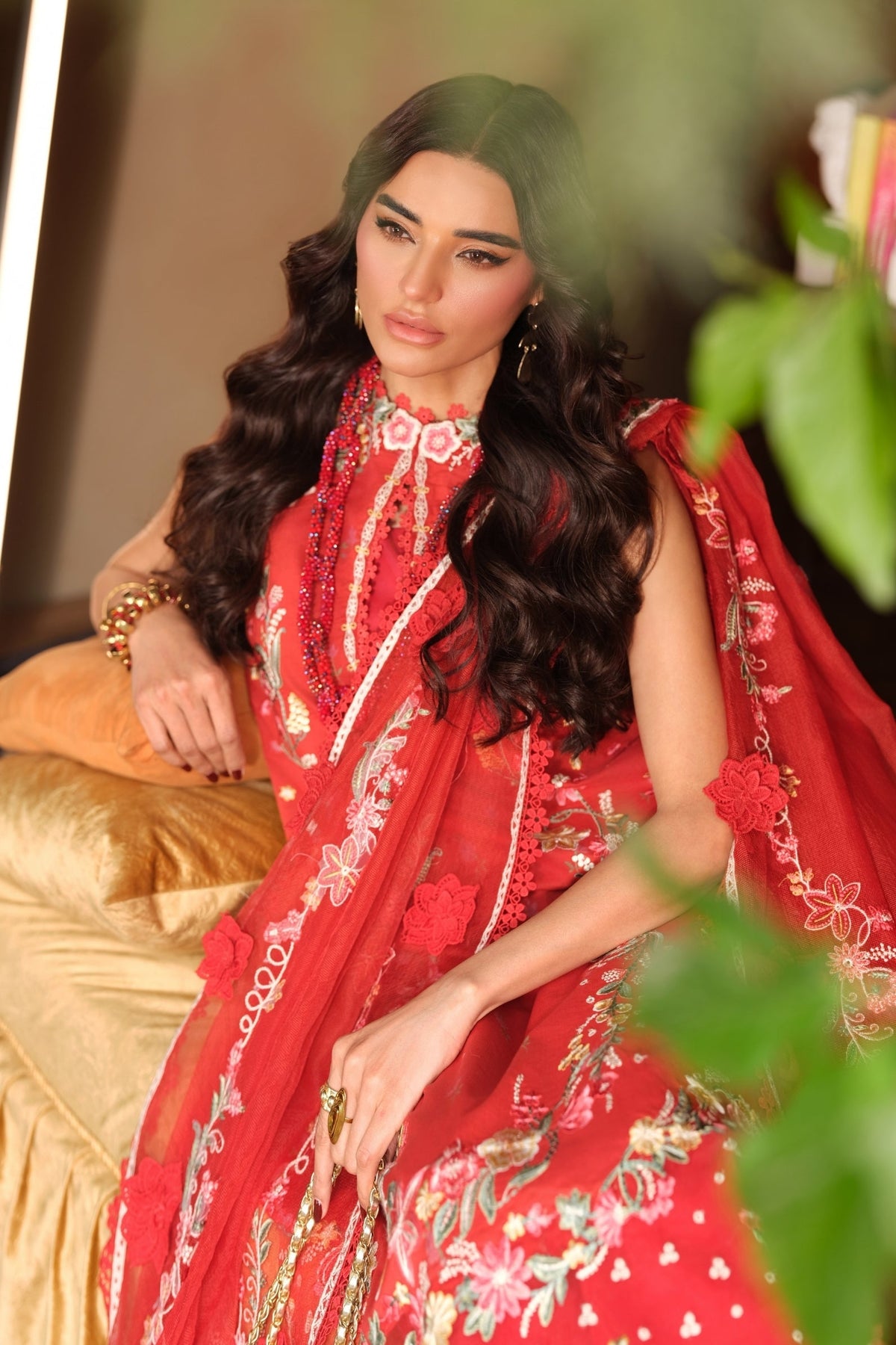 Maryam Hussain | Luxury Lawn 26 | Crimson
