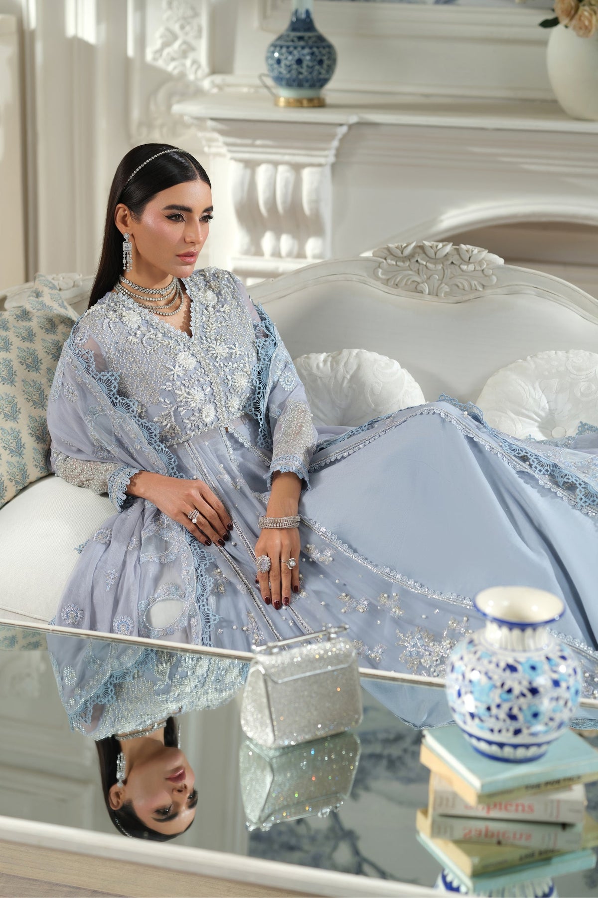Maryam Hussain | Meer Embroidered Chiffon | Falaq Meer-02