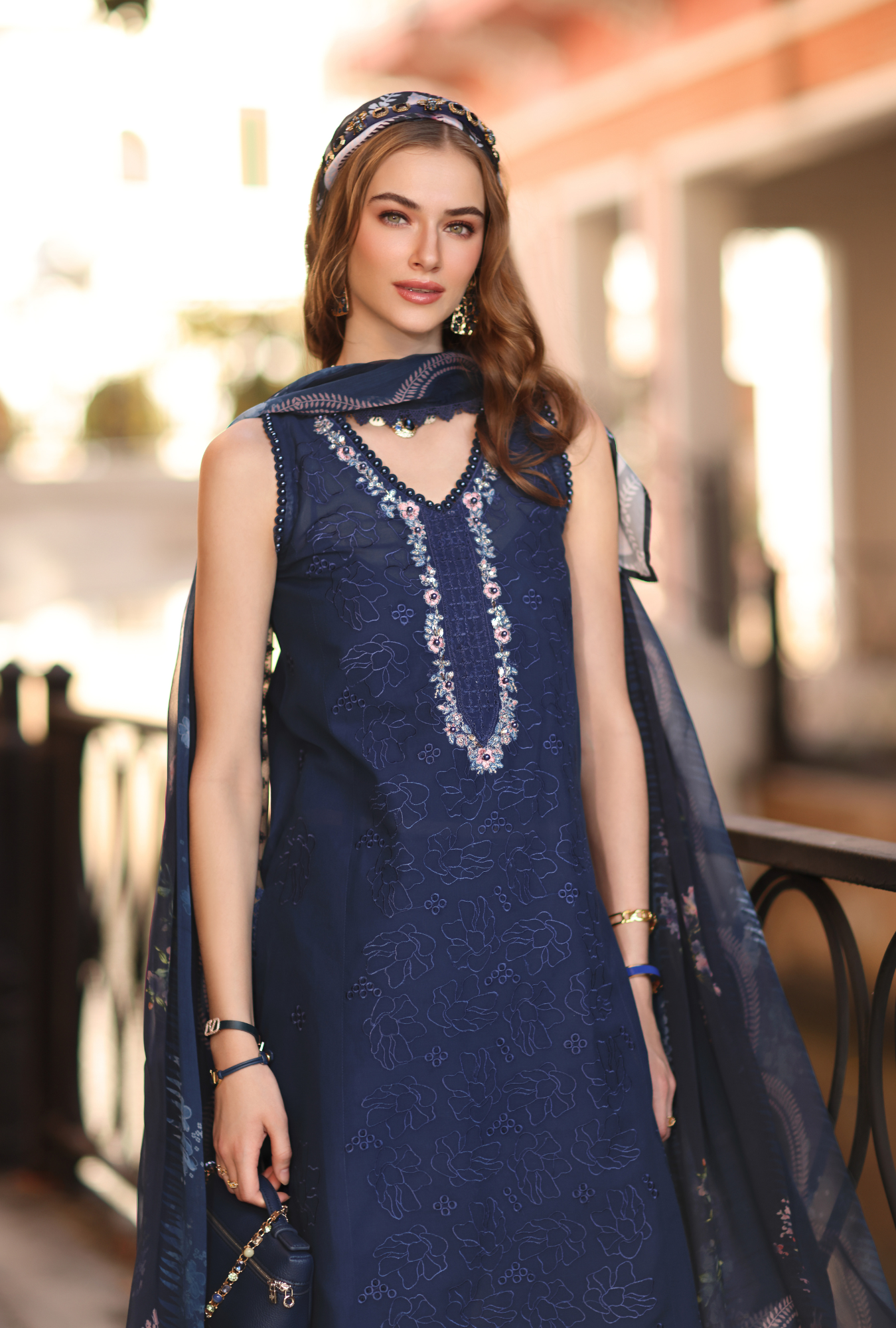 Noor by Saadia Asad | Eid Luxe Printkhaas 26 | D6 - A - Imperial Blue