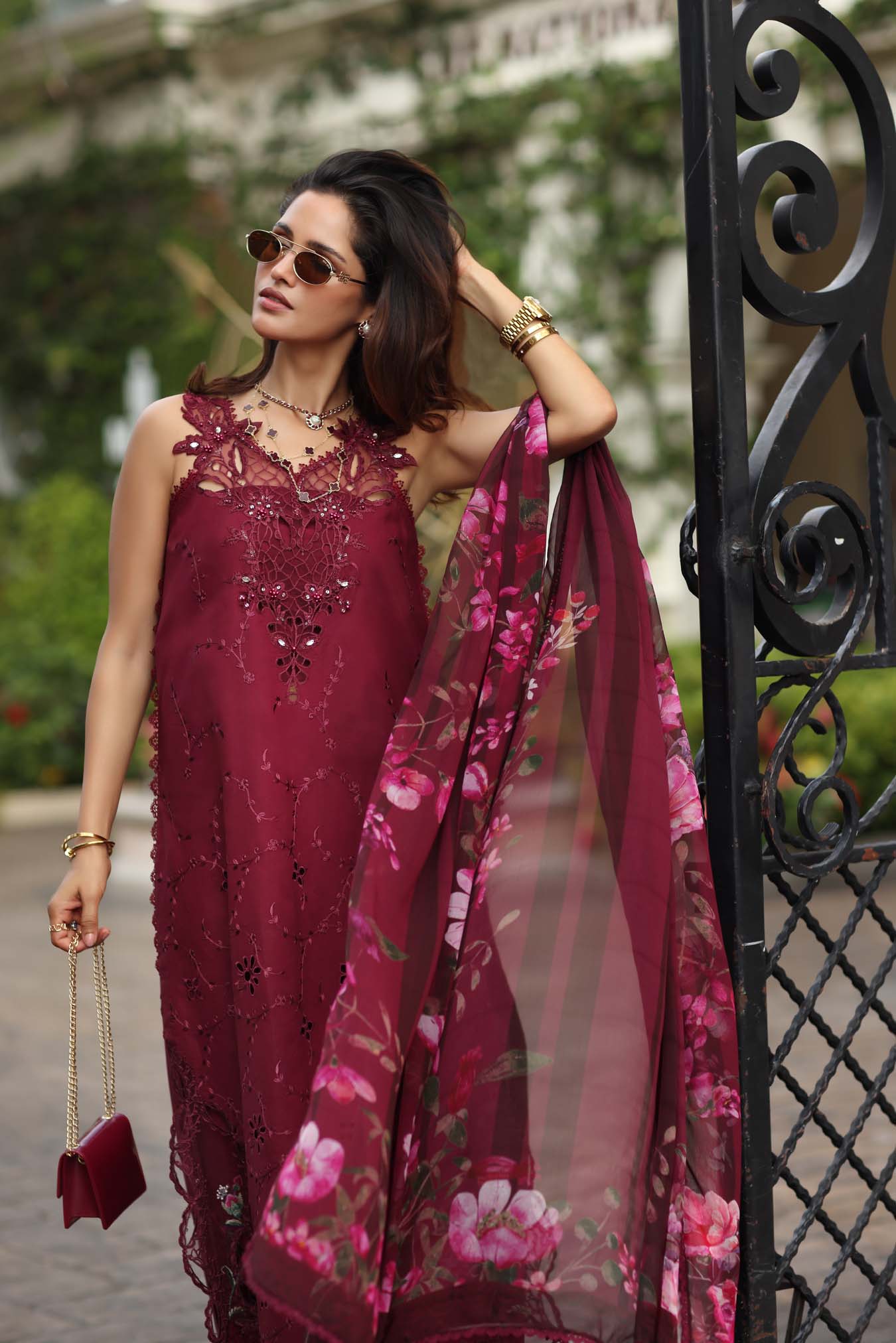Noor by Saadia Asad | Eid Luxe Chikankari 26 | D3 -Bordeaux