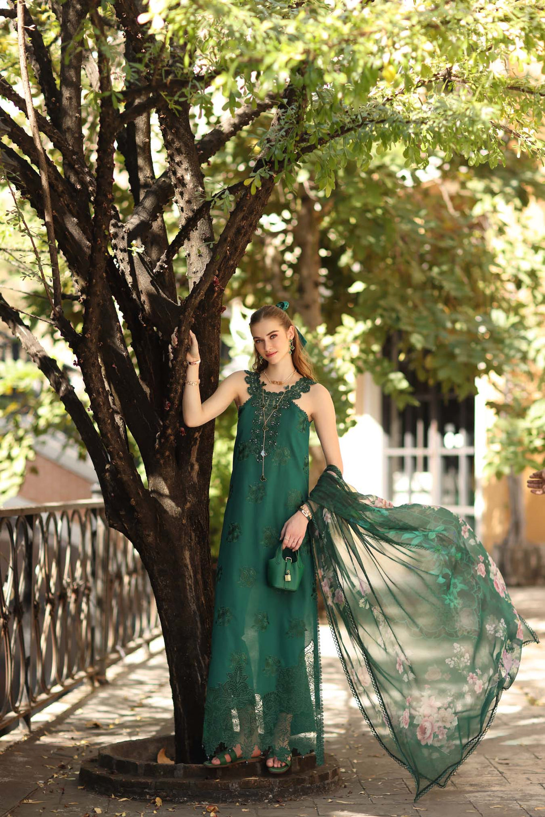 Noor by Saadia Asad | Eid Luxe Printkhaas 26 | D2 - B - Sage Green
