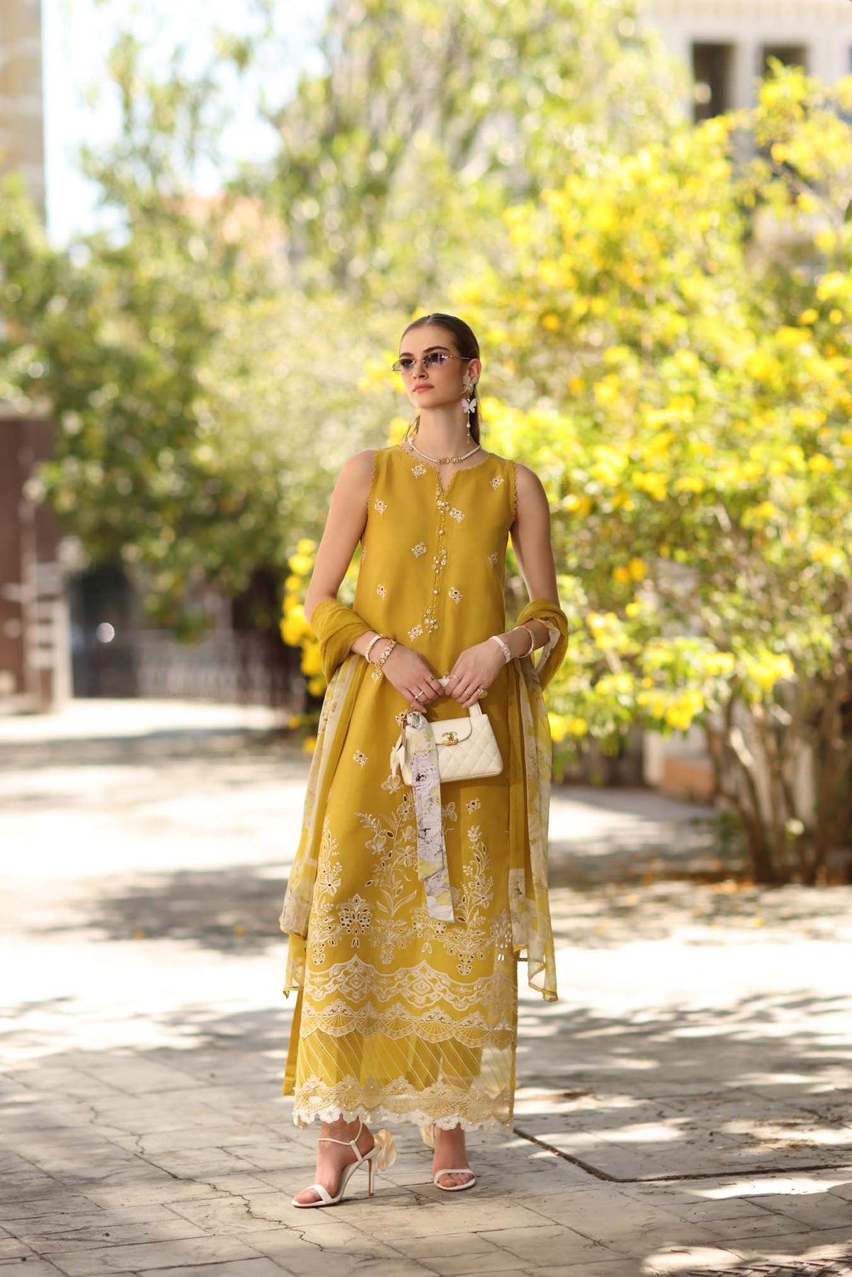 Noor by Saadia Asad | Eid Luxe Printkhaas 26 | D1 - B - Mango Yellow