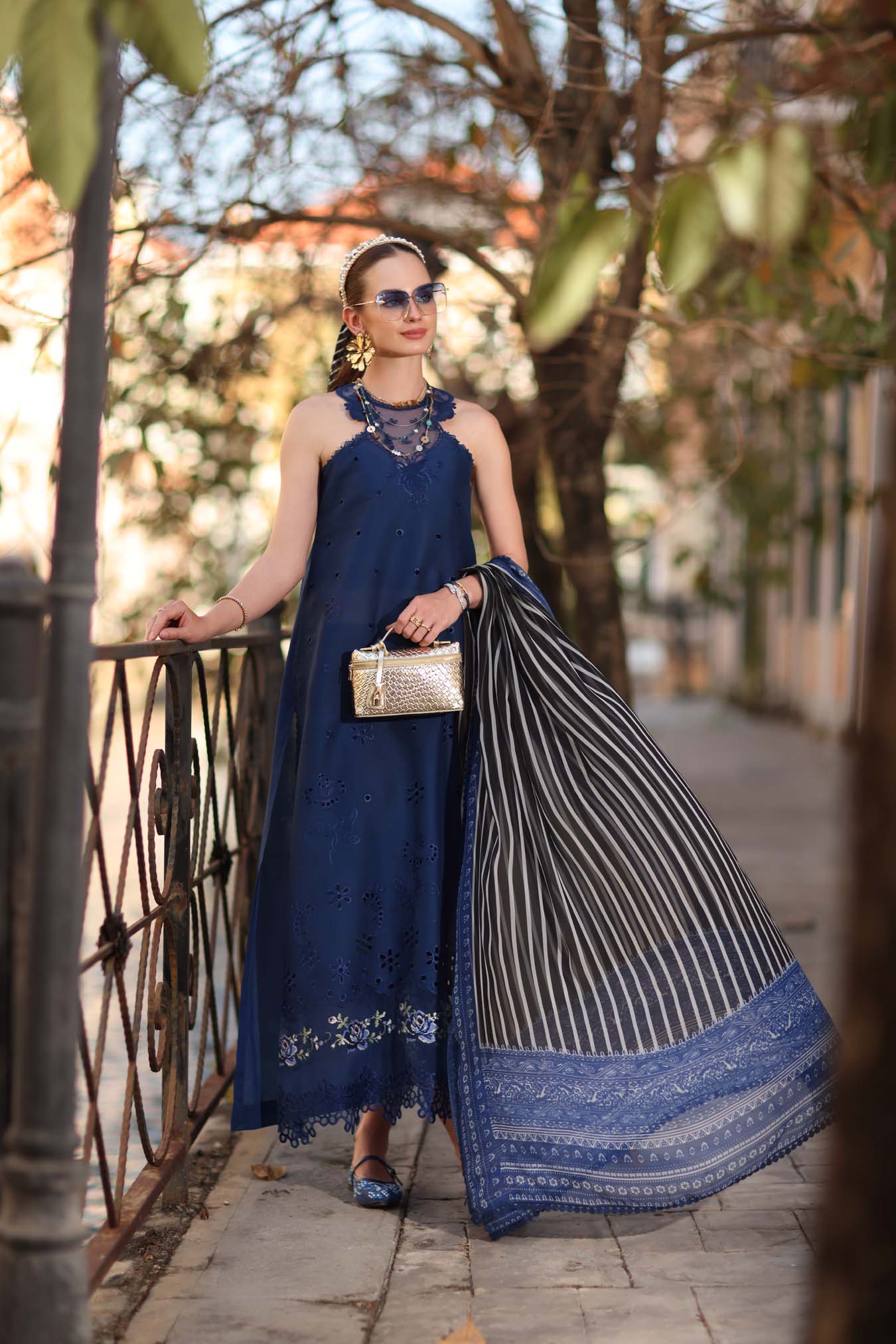 Noor by Saadia Asad | Eid Luxe Printkhaas 26 | D7 - B -Sapphire Blue