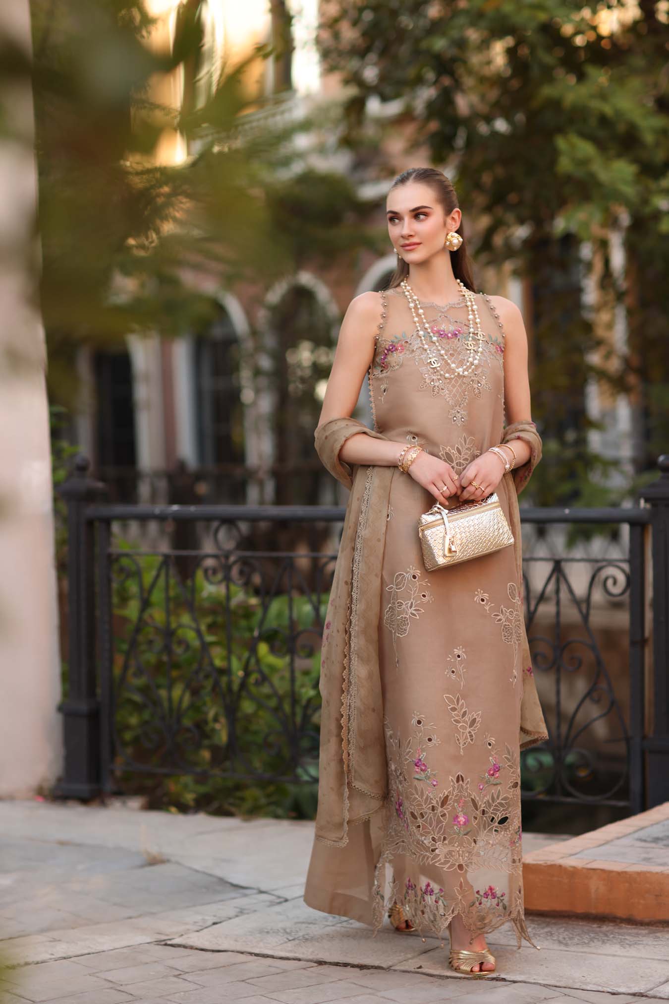 Noor by Saadia Asad | Eid Luxe Printkhaas 26 | D5 - B - Warm Biscotti