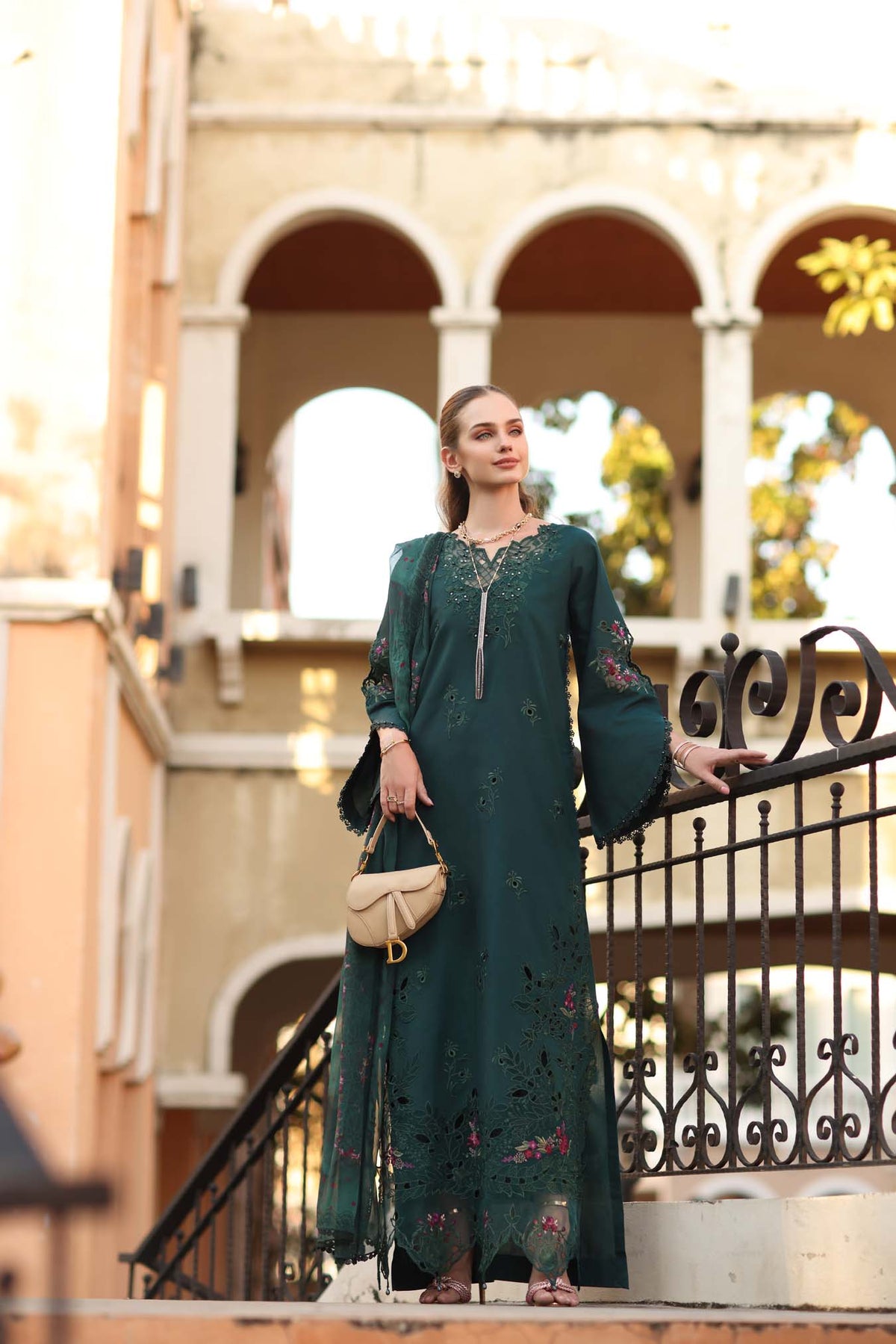 Noor by Saadia Asad | Eid Luxe Printkhaas 26 | D5 - A - Teal Grove