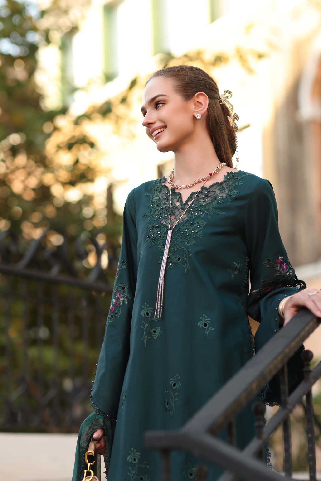 Noor by Saadia Asad | Eid Luxe Printkhaas 26 | D5 - A - Teal Grove