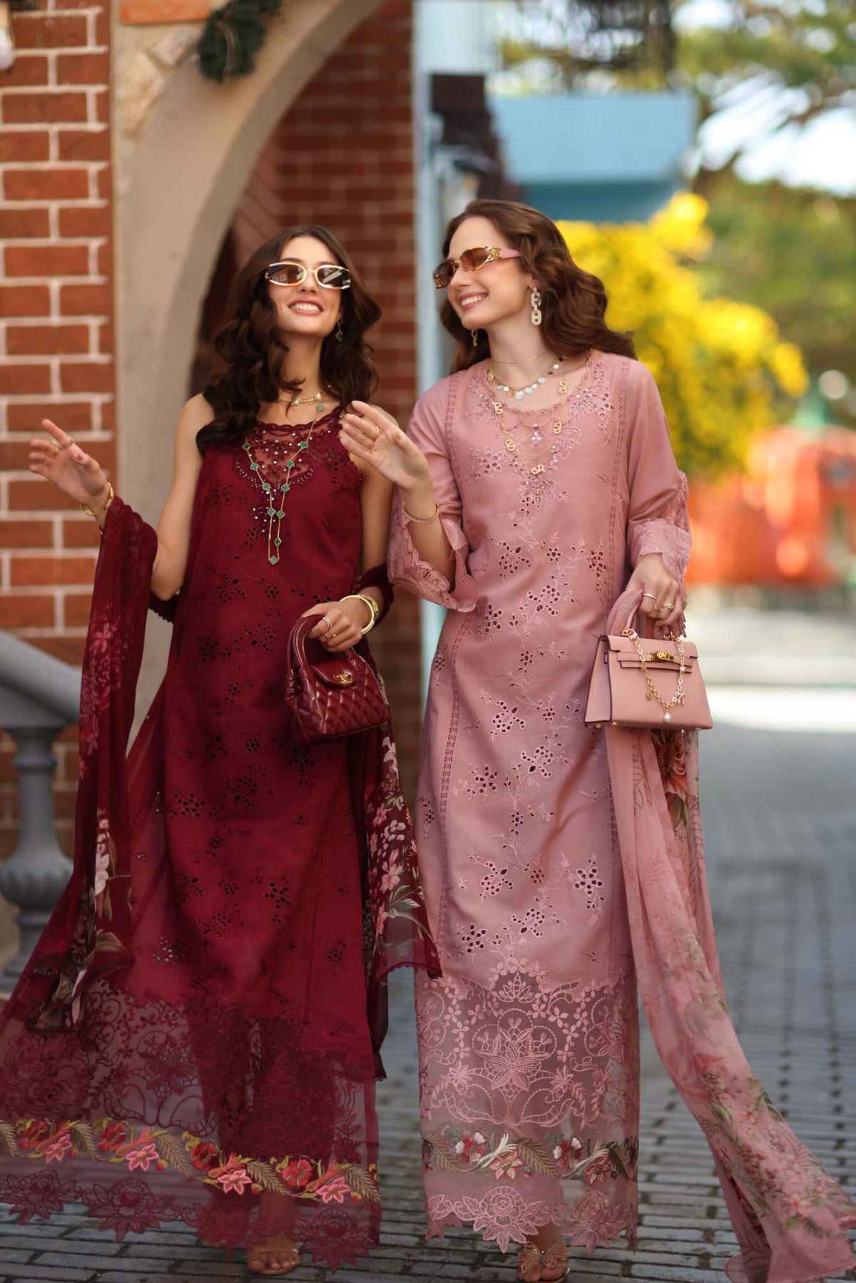 Noor by Saadia Asad | Luxe Chikankari 26 | D8 - A - Deep Garnet