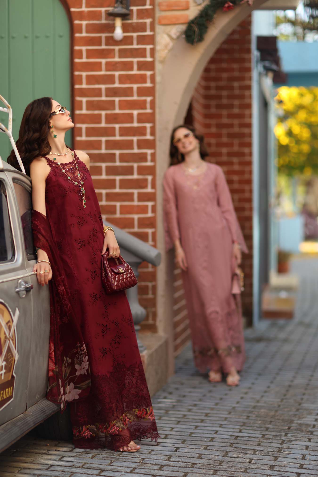 Noor by Saadia Asad | Luxe Chikankari 26 | D8 - A - Deep Garnet