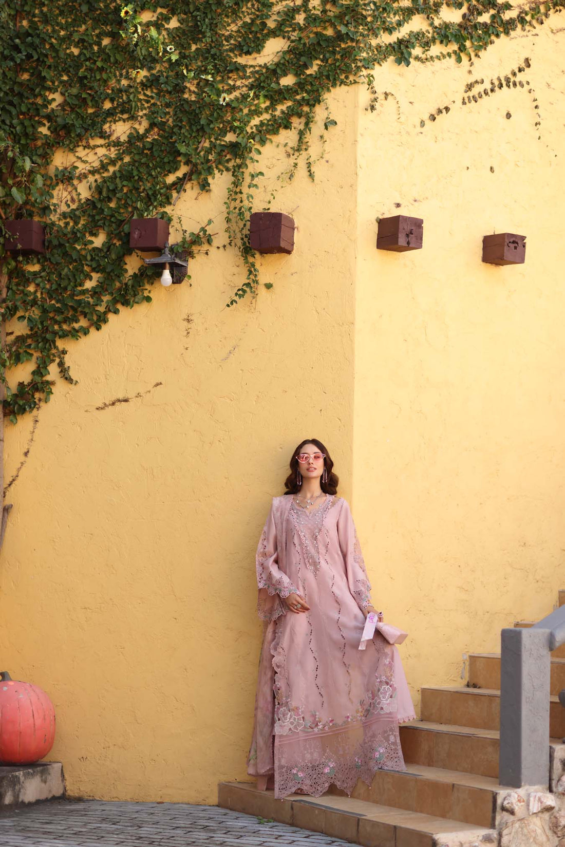 Noor by Saadia Asad | Luxe Chikankari 26 | D2 - A - Pink
