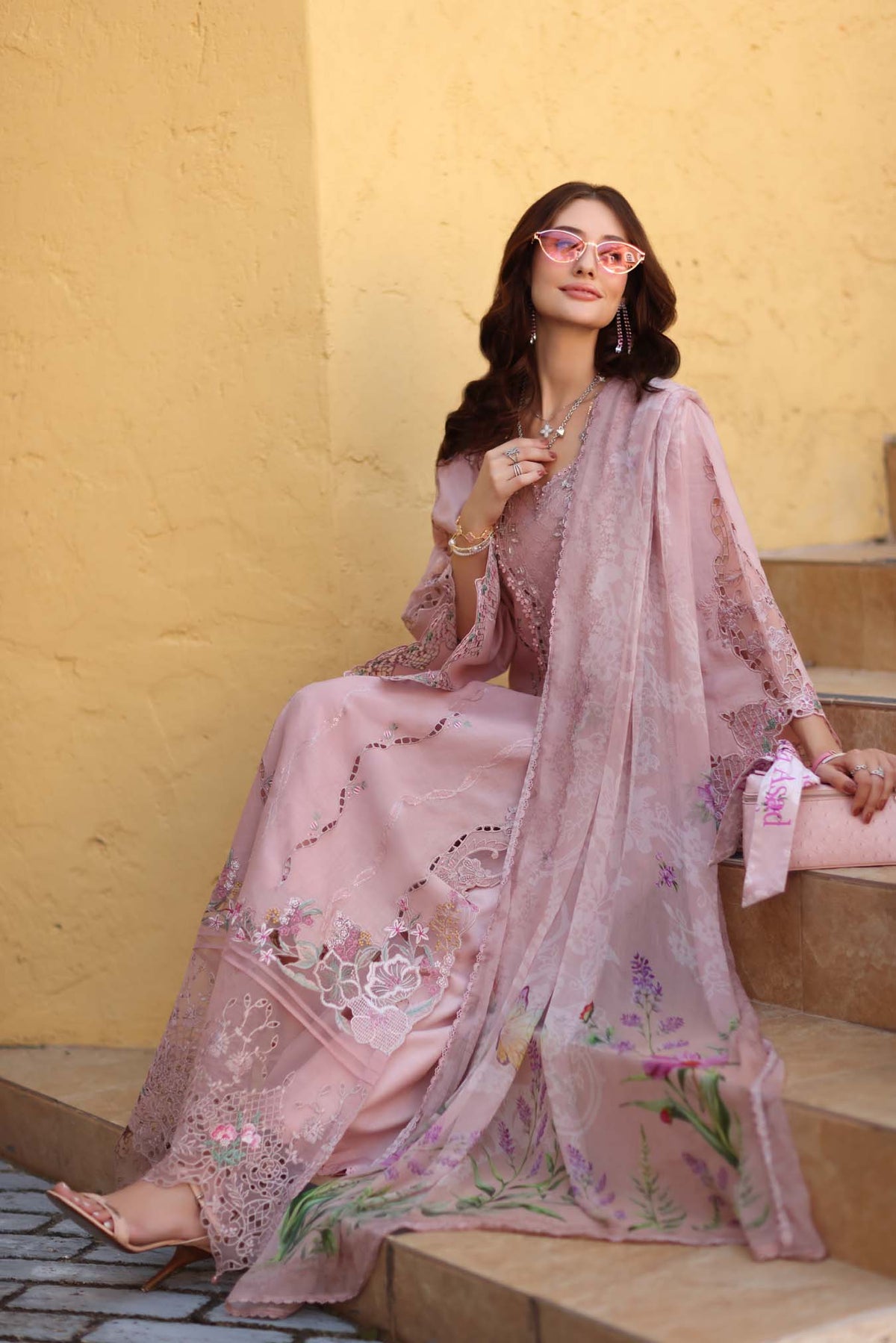 Noor by Saadia Asad | Luxe Chikankari 26 | D2 - A - Pink