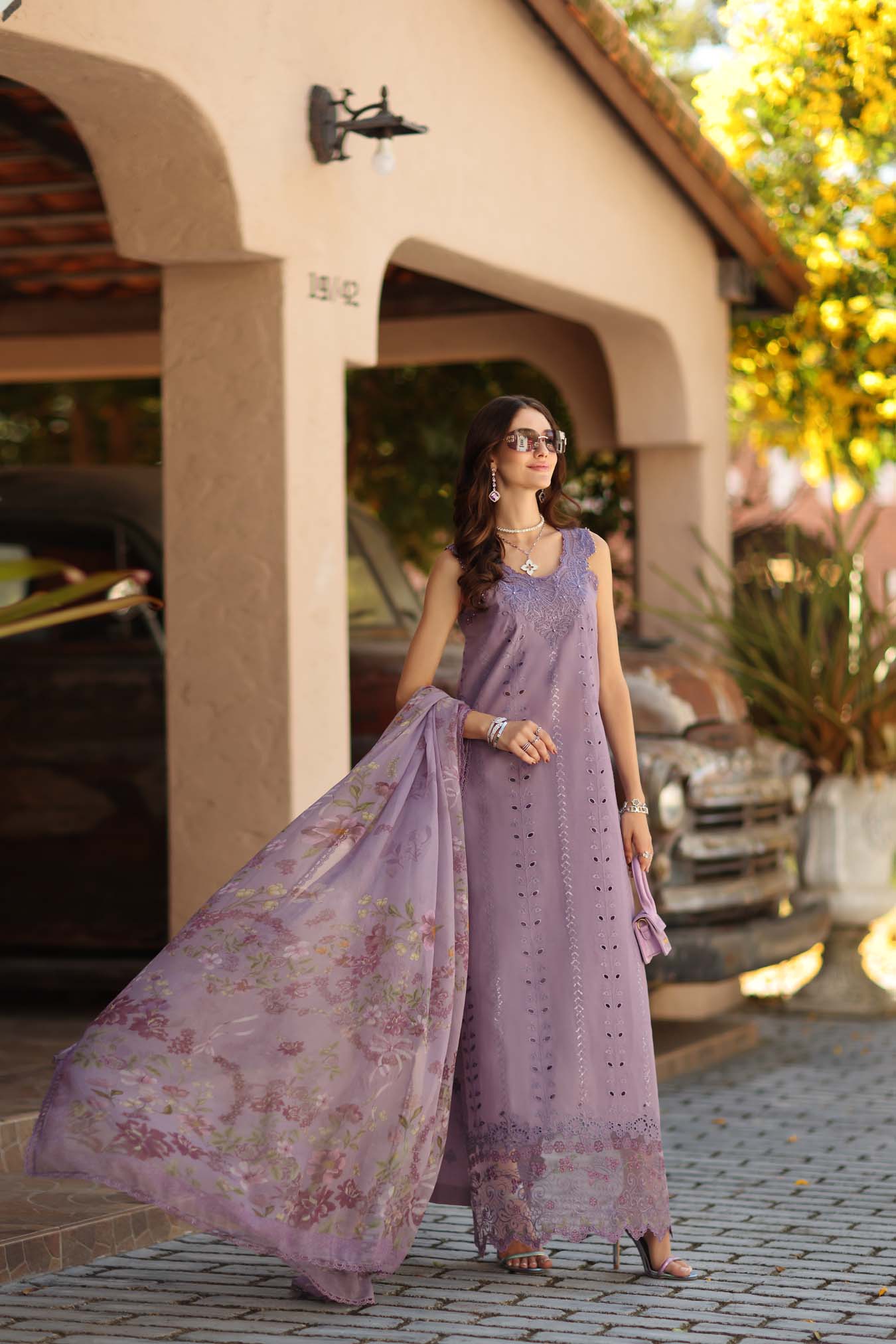 Noor by Saadia Asad | Luxe Chikankari 26 | D4 - A - French Violet