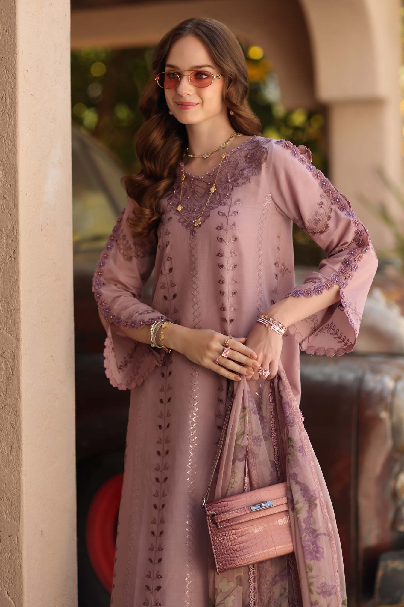Noor by Saadia Asad | Luxe Chikankari 26 | D4 - B - Dusky Rose