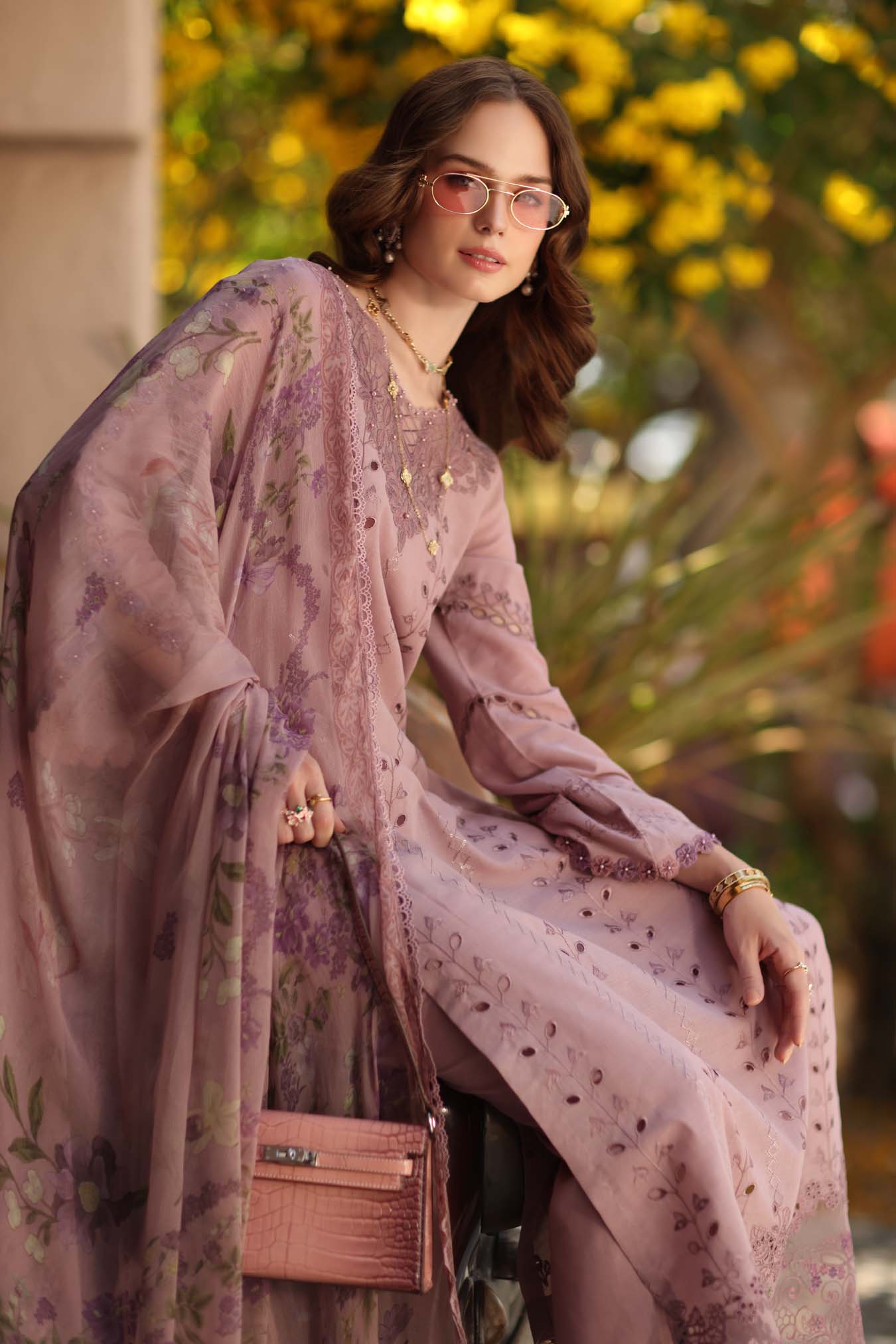Noor by Saadia Asad | Luxe Chikankari 26 | D4 - B - Dusky Rose
