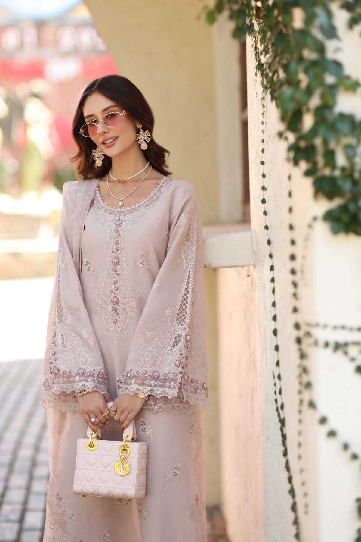 Noor by Saadia Asad | Luxe Chikankari 26 | D7 - A - Soft Rose Mink