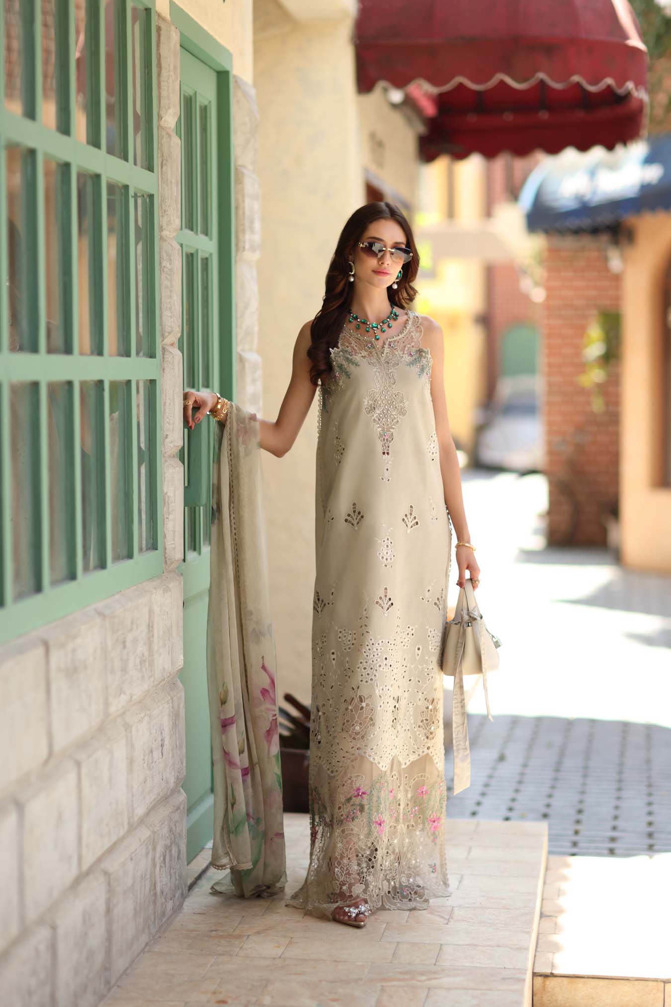 Noor by Saadia Asad | Luxe Chikankari 26 | D6 - A - Soft grey