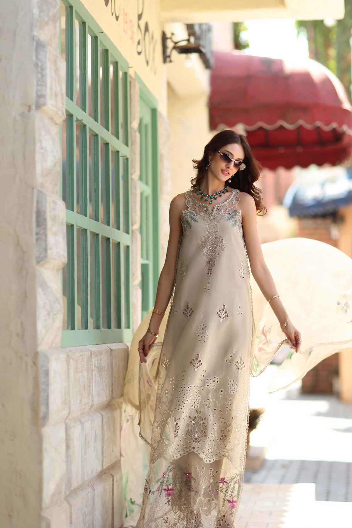Noor by Saadia Asad | Luxe Chikankari 26 | D6 - A - Soft grey