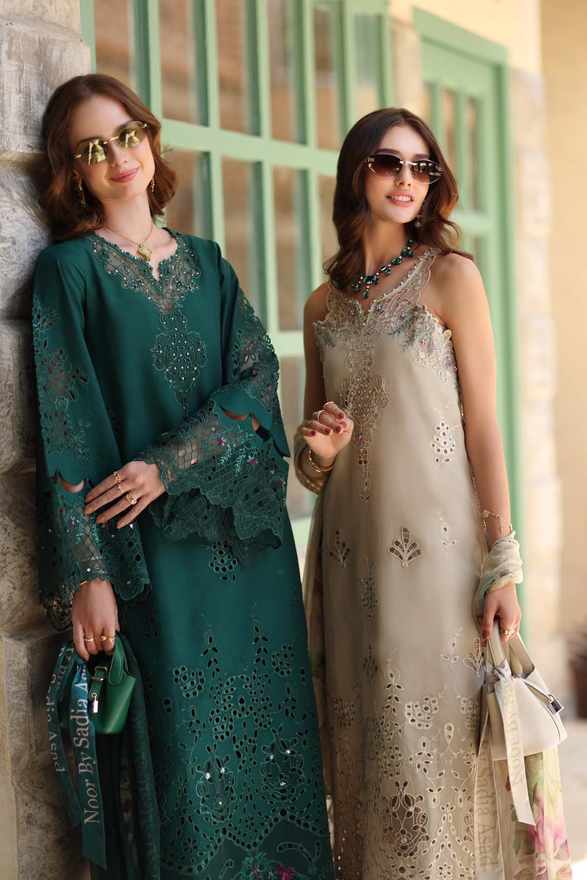 Noor by Saadia Asad | Luxe Chikankari 26 | D6 - A - Soft grey
