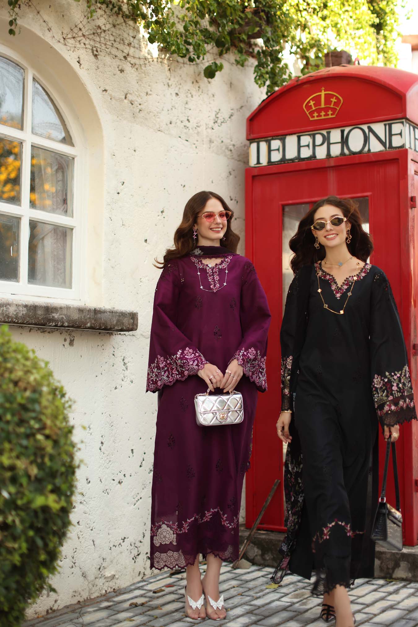 Noor by Saadia Asad | Luxe Chikankari 26 | D1 - A - plumberry