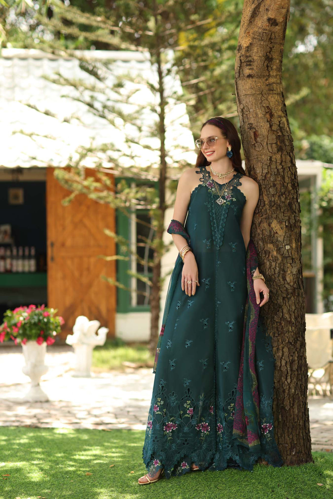 Noor by Saadia Asad | Noor Eid Printskhas 26 | D6 – Coblat Teal