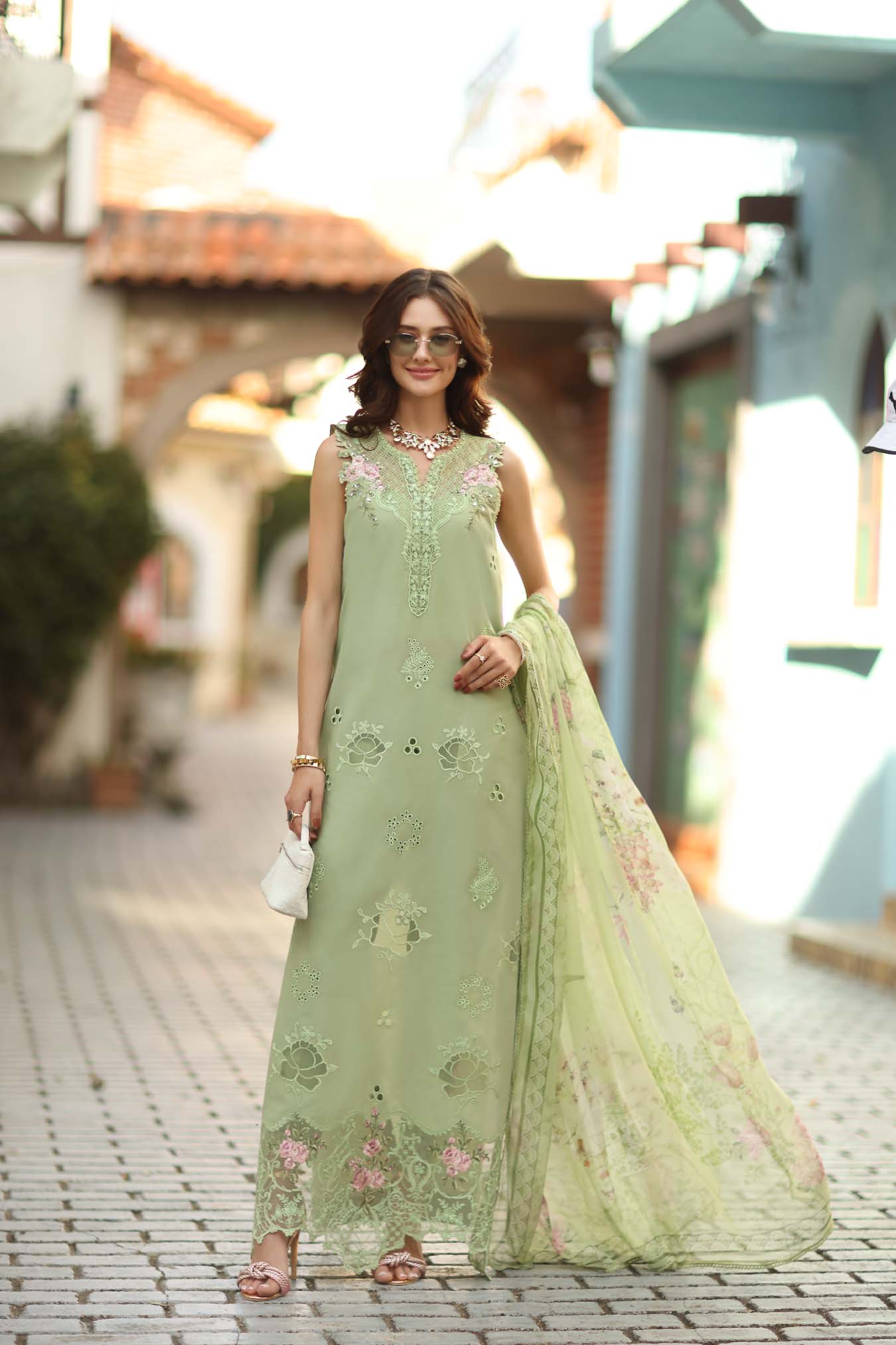 Noor by Saadia Asad | Luxe Chikankari 26 | D3 - A - Pistachio