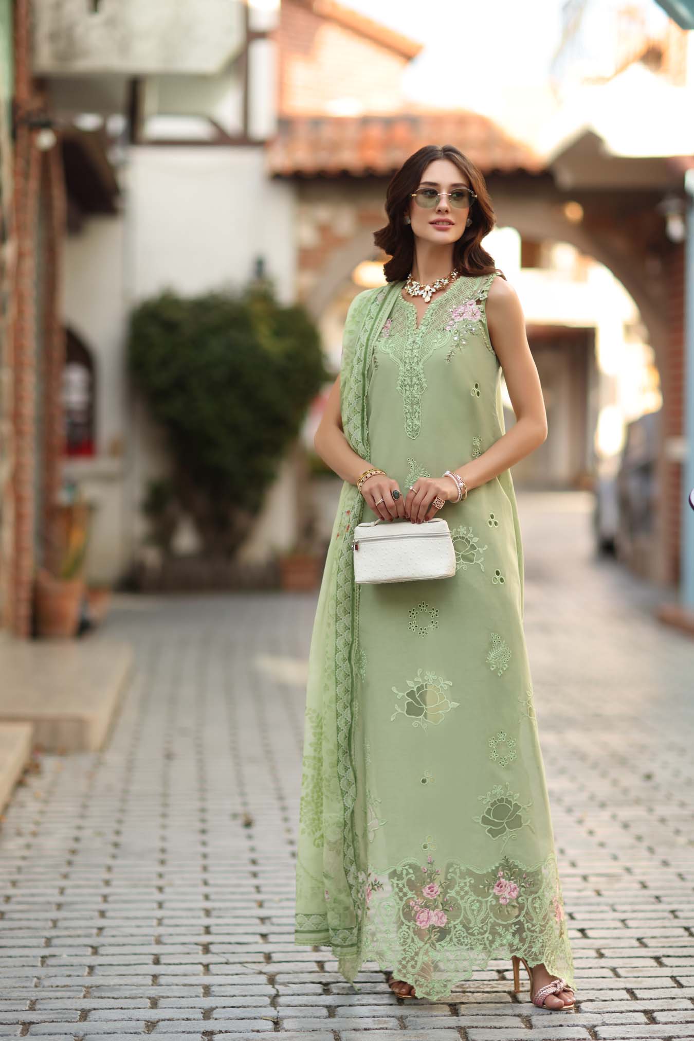 Noor by Saadia Asad | Luxe Chikankari 26 | D3 - A - Pistachio