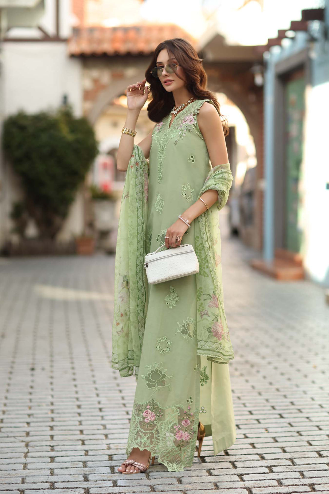 Noor by Saadia Asad | Luxe Chikankari 26 | D3 - A - Pistachio