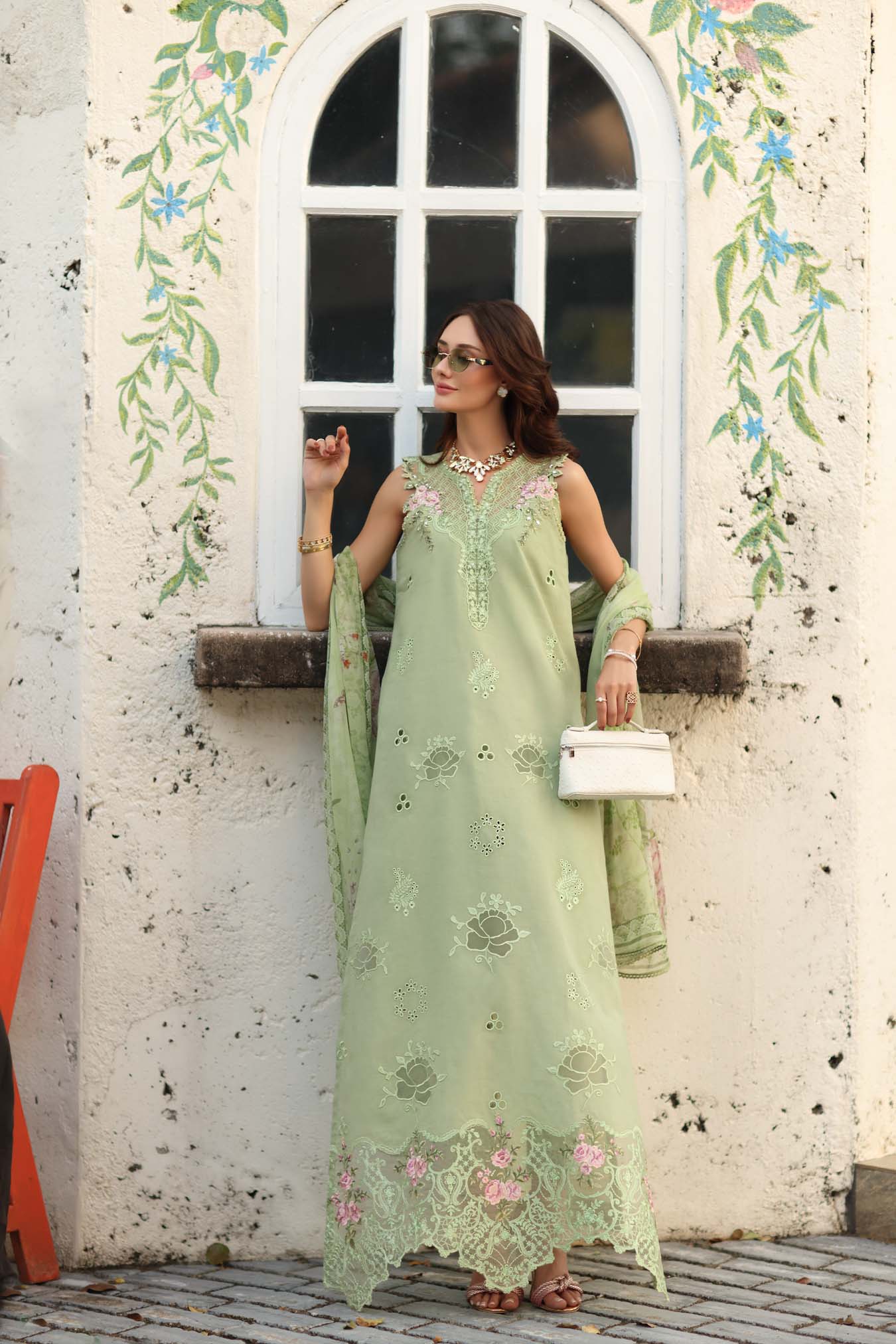 Noor by Saadia Asad | Luxe Chikankari 26 | D3 - A - Pistachio