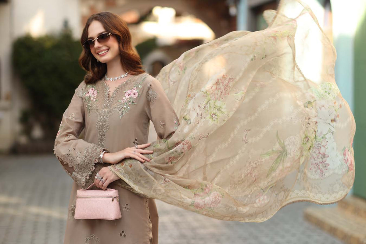 Noor by Saadia Asad | Luxe Chikankari 26 | D3 - B - Soft Mocha