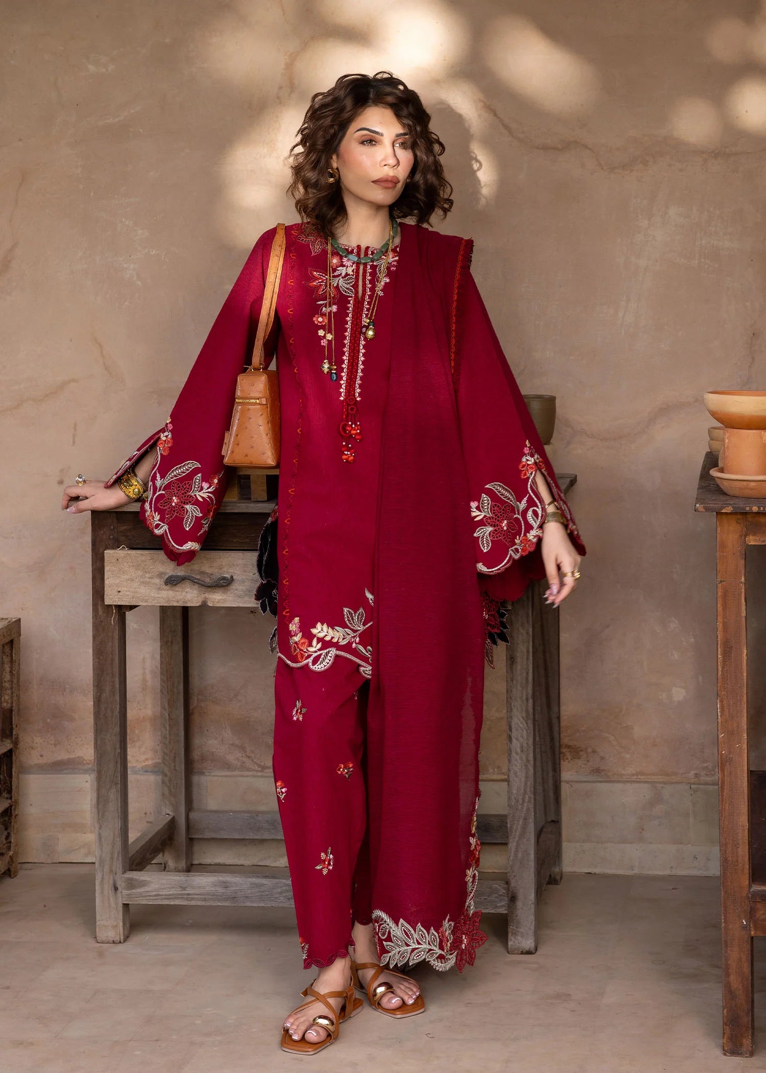Crimson | MITTI WINTER PRET 25 | Nina Nakhray