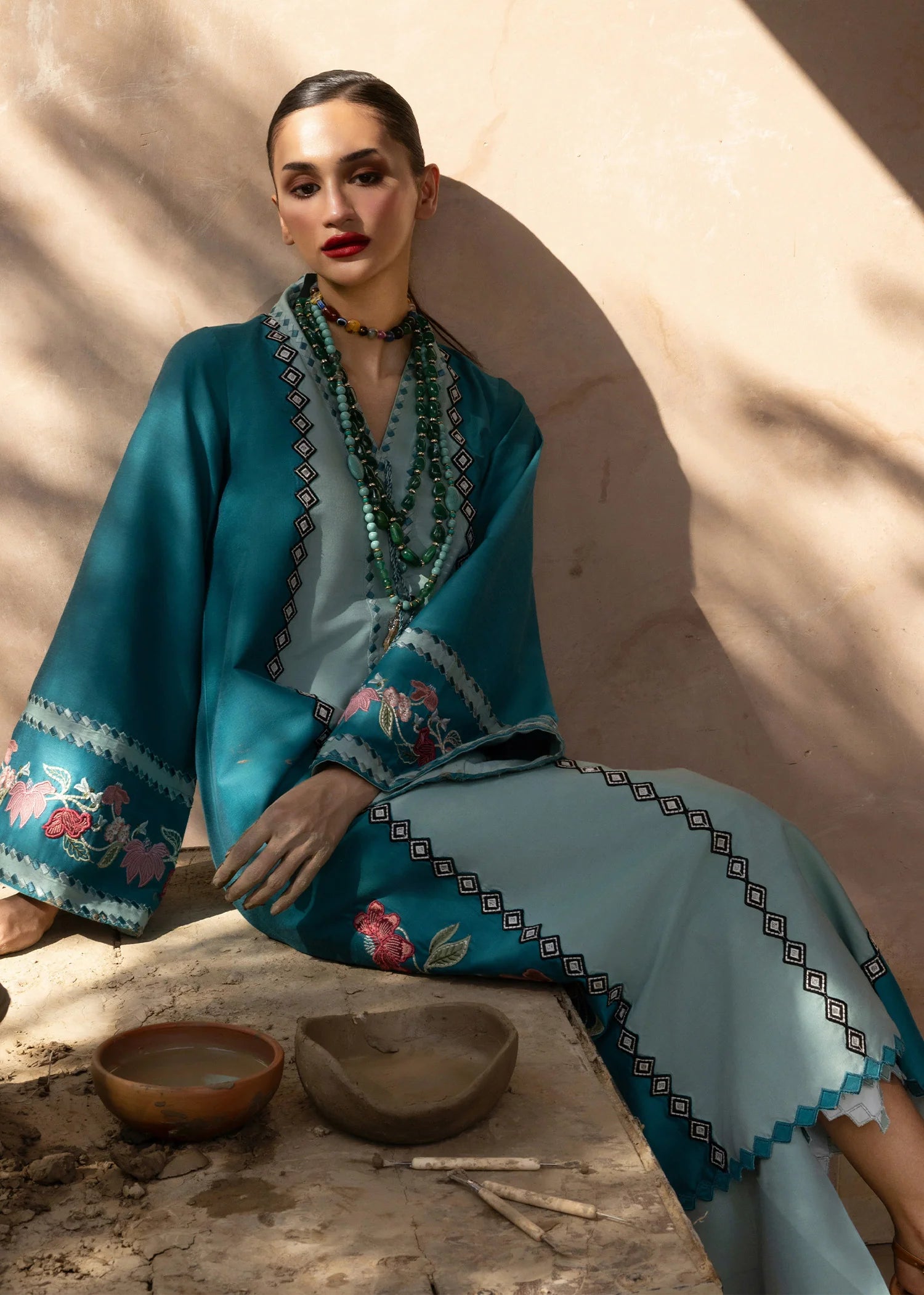 Crimson | MITTI WINTER PRET 25 | Rani Vogue(Turquoise)