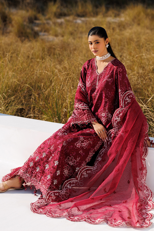 Emaan adeel | Sunlit Groove Luxury Lawn 26 | RADIANT ROSE