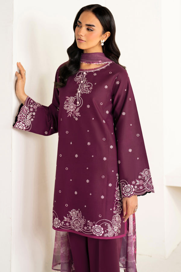 Farasha | Summer Weaves Embroidered Lawn | Rose Passion