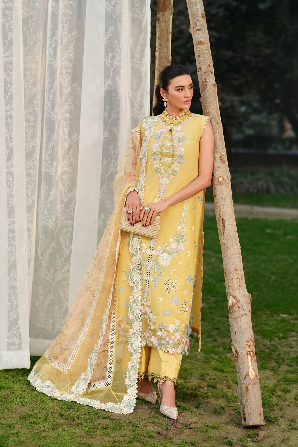 Maryam Hussain | Luxury Lawn 26 | Sunflower