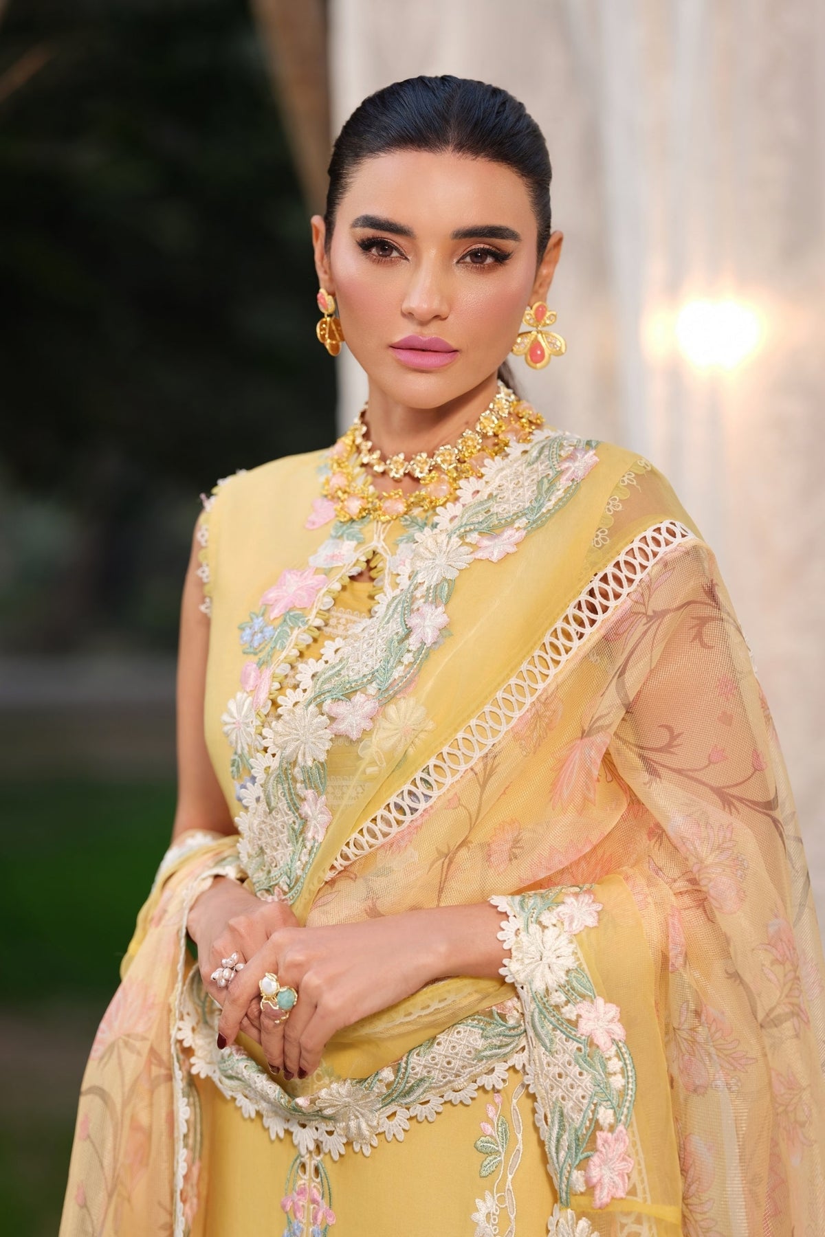 Maryam Hussain | Luxury Lawn 26 | Sunflower