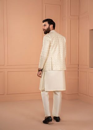 Dress Designers Ivory Offwhite Gold Open Gown Prince