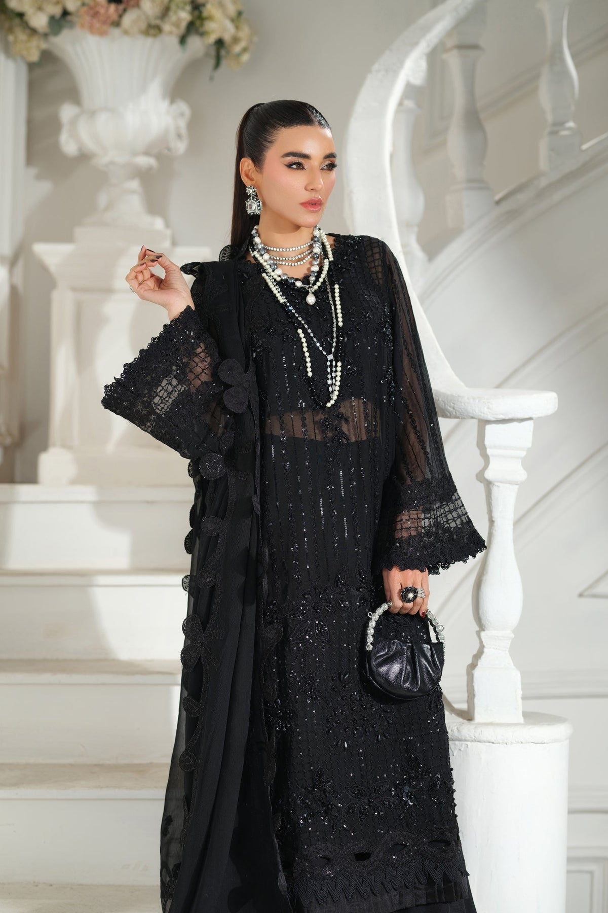 Maryam Hussain | Meer Embroidered Chiffon | Andaz Meer-01