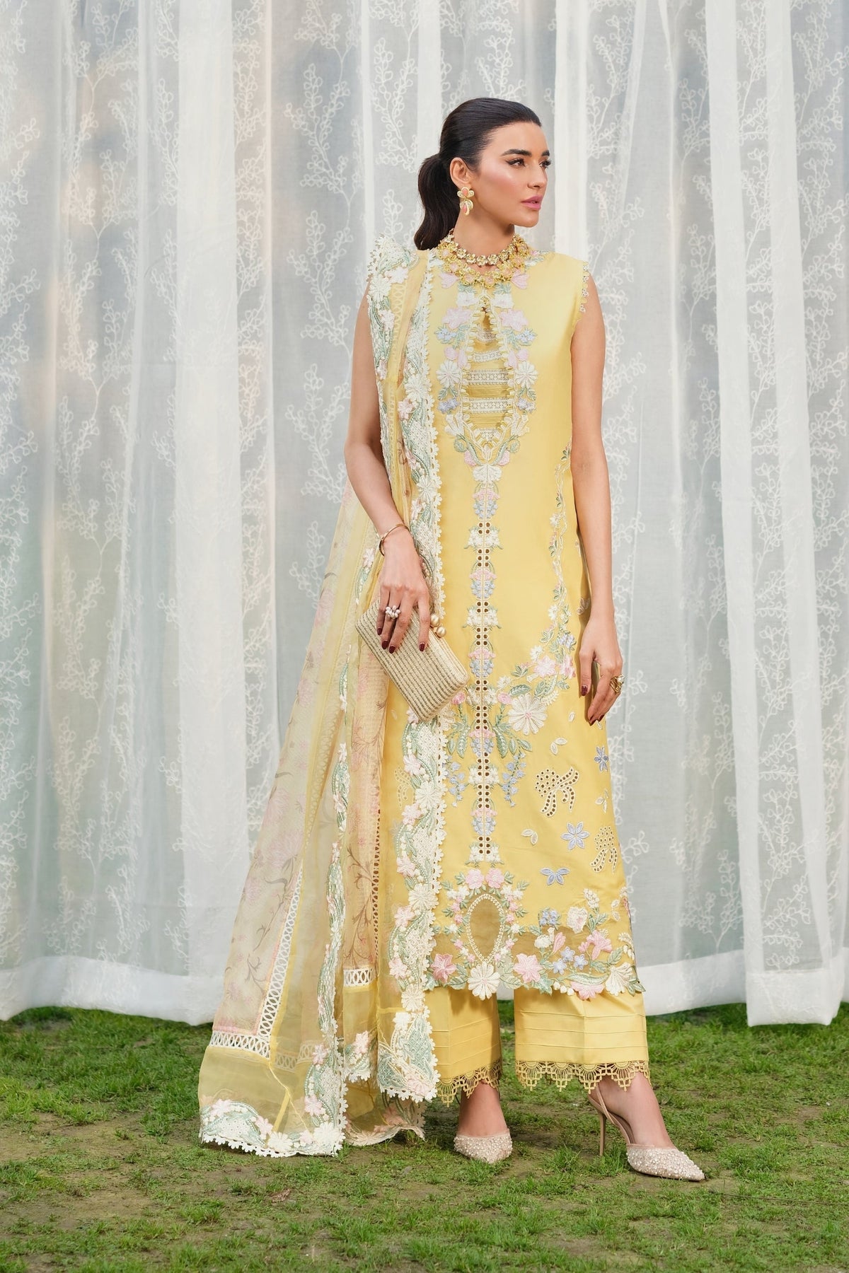 Maryam Hussain | Luxury Lawn 26 | Sunflower