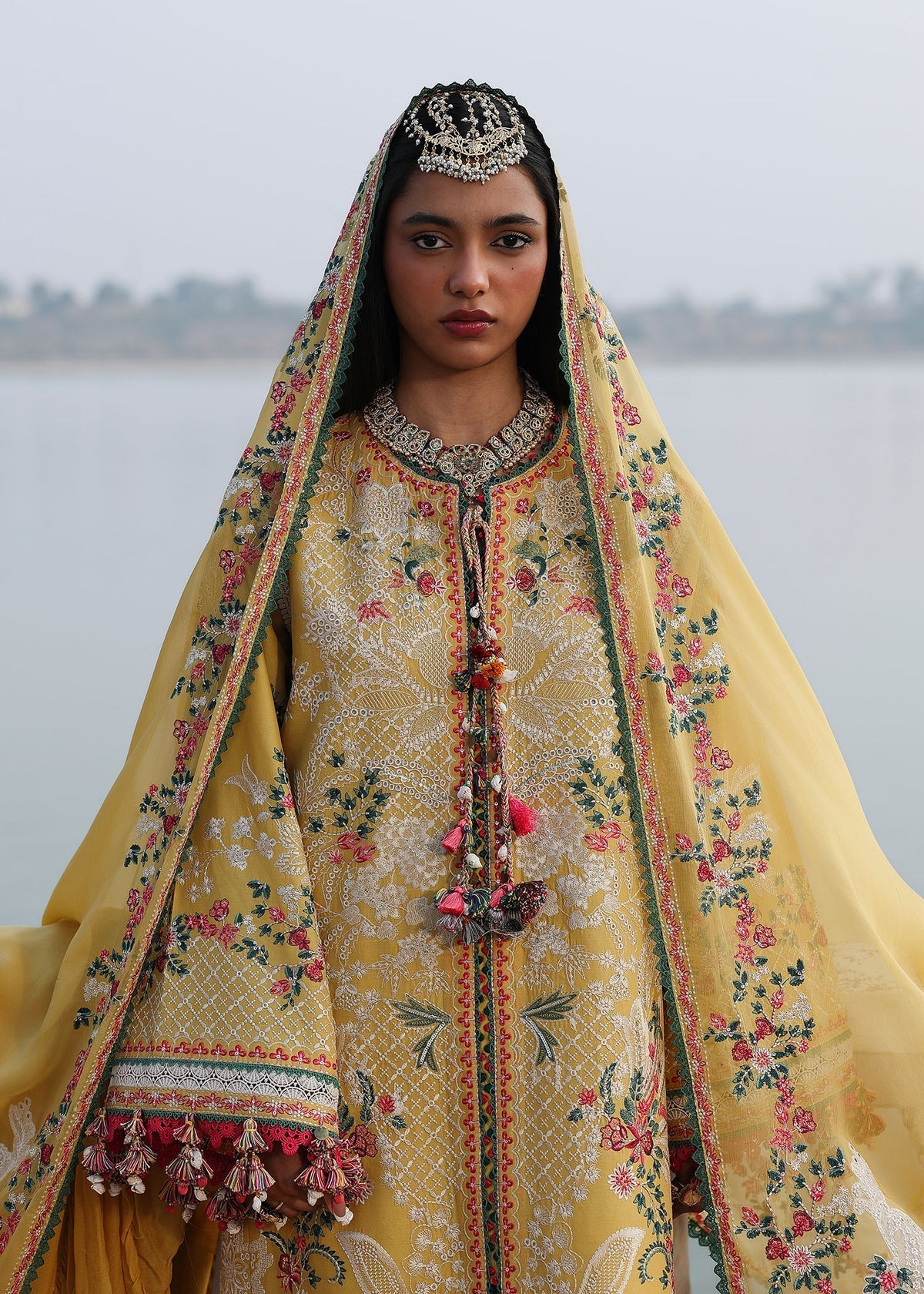Hussain Rehar | Kalabagh Luxury Lawn 26 | Ochre