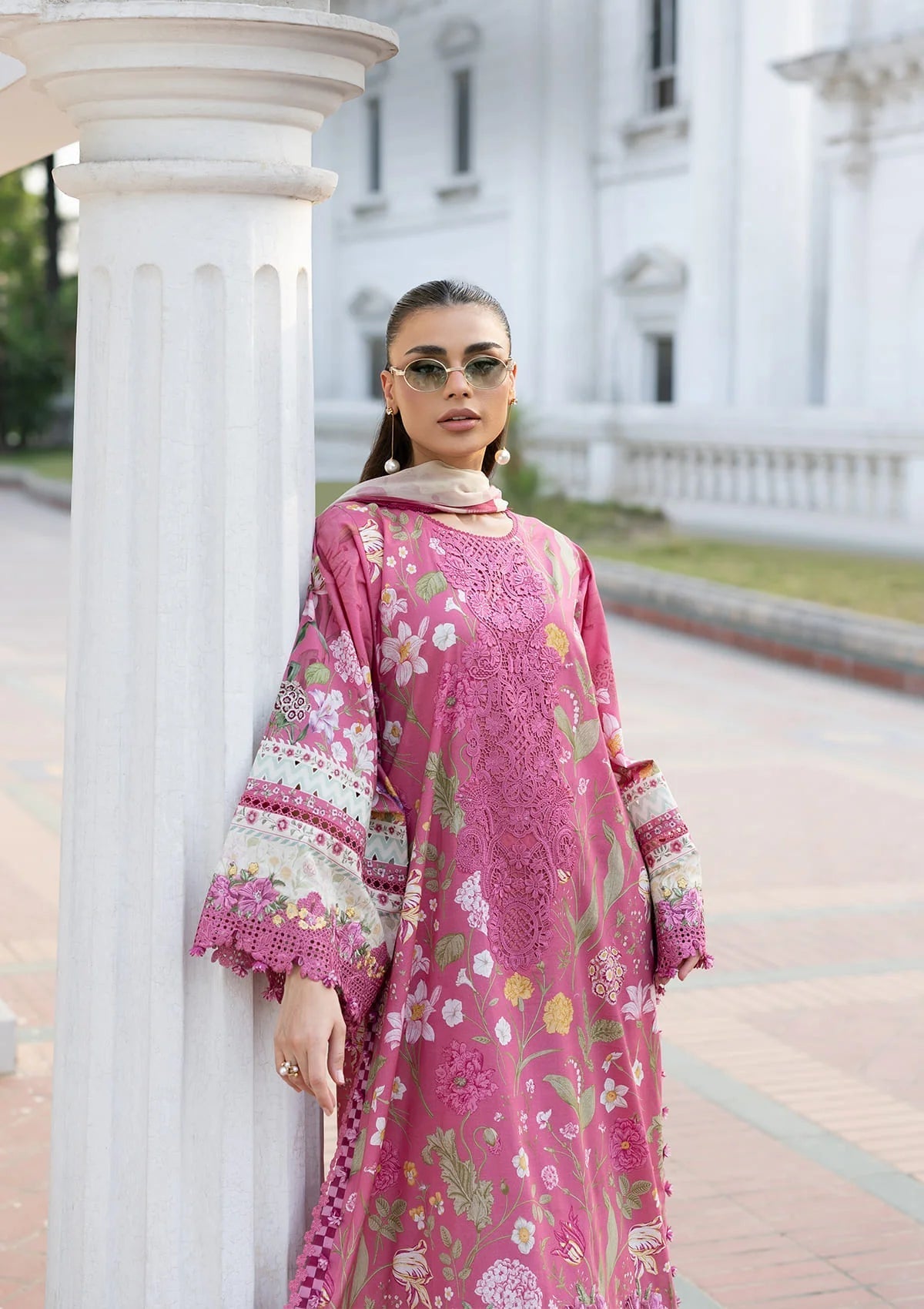 Elaf Premium | Signature Embroidered Lawn with Chiffon Collection 26 | ESG-5B DELILAH