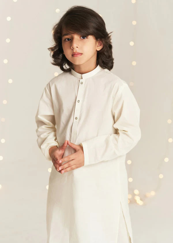 Cream Kurta Trouser - Litsy Bitsy