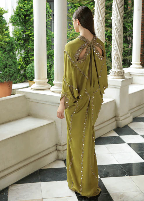 Purple Haze Pret Studio | Apsara Formals | Sheen Green Kaftan